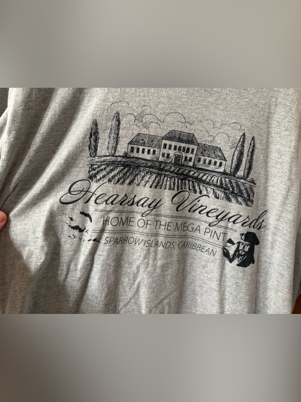 Disney Pirates of the Caribbean Johnny Depp tee Women’s XL Gray Women’s Megapint - Picture 4 of 5